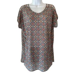 Floral Twee Bohemian 70s Style Amang NY Hippie Blouse